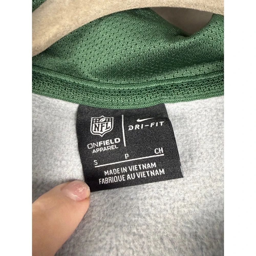 Nike Full Zip Hoodie Mens Small Grey Green Bay Packers NFL Dri-FIT On-Field